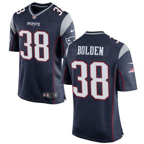 Men New England Patriots #38 Brandon Bolden Nike Navy Game Player NFL Jersey